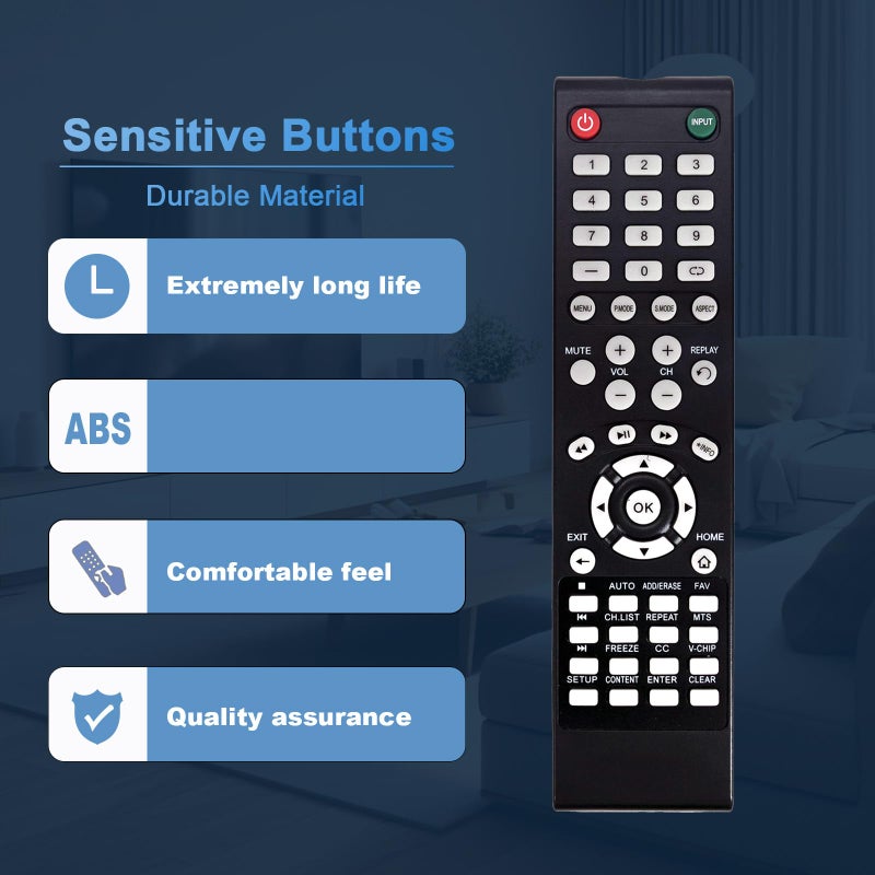 AULCMEET New Replace Remote Control Compatible with Element TV ELEFT406 ELEFT502 ELEFT466 - Image 4